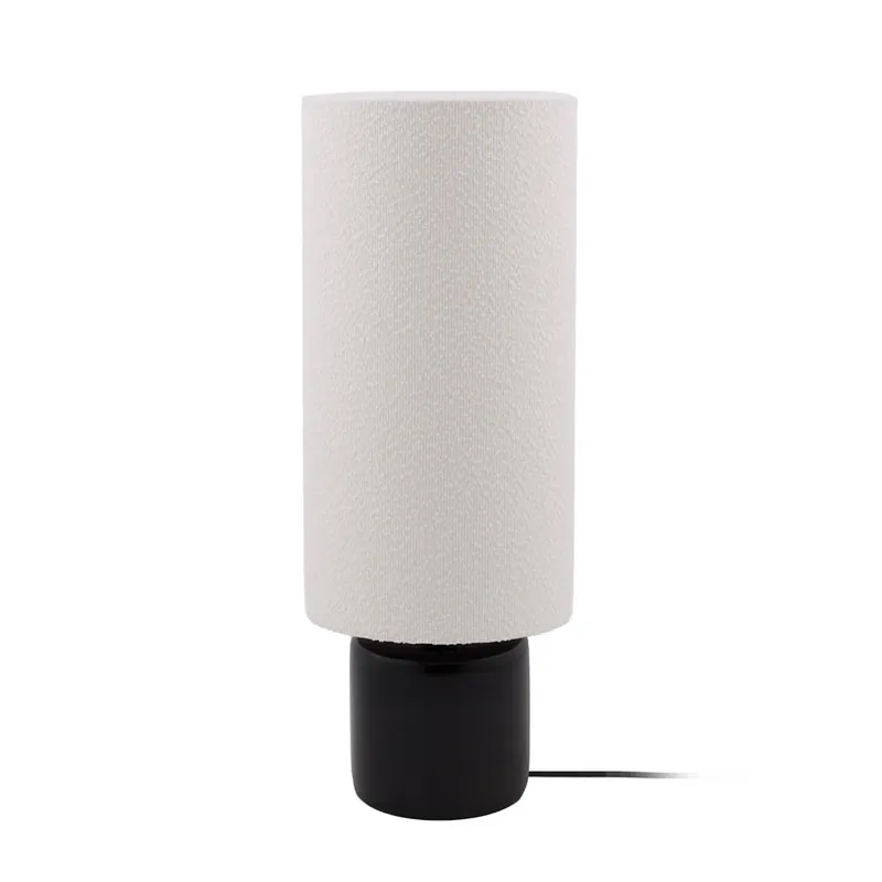 Plată sigură Lampa de masă Florian alb/negru Înălțime 80 cm - Globen Lighting