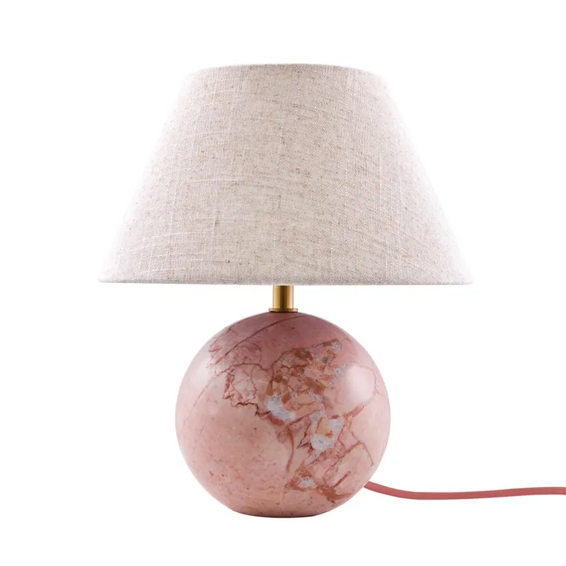Lichidare de stoc Lampa de masă Castello, roz/bej Înălțime 28 cm - Globen Lighting