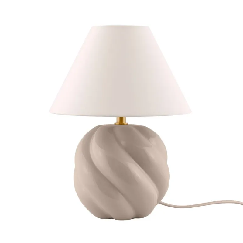 Retur ușor Lampa de masă DAHLIA, bej/bej, înălțime 31 cm - Globen Lighting