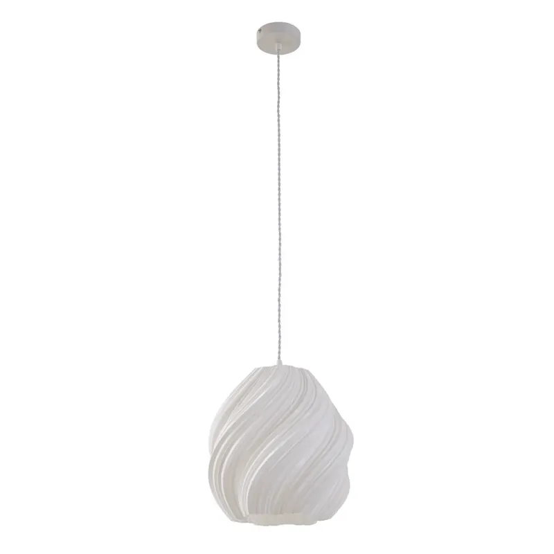 Comandă acum Lampă suspendată Nuvia, albă, Ø 30 cm, imprimare 3D - Lindby