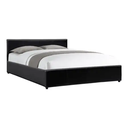 Ultima șansă Cadru de pat cu somiera si deopzitare telescopica Dellia Negru 157x214x83 cm