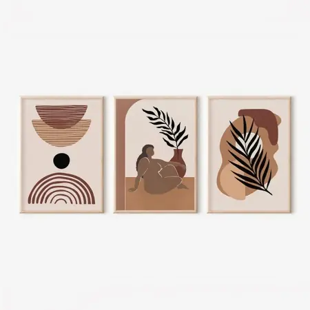 Set 3 tablouri Fanzia Multicolor 33x1.5x48 cm Nu rata