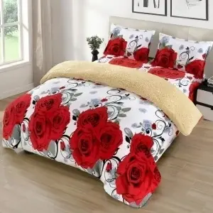 Lenjerie cu Elastic 180x200 Roselia, 4 Piese, cu Blanita (Cocolino) Reducere specială