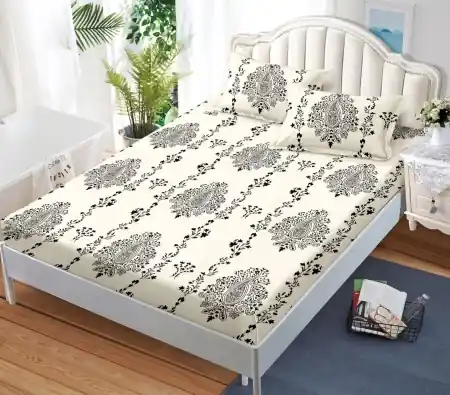 Preț mic Cearsaf de pat cu elastic si 2 fete de perna Arabesque 180x200 cm (Finet)