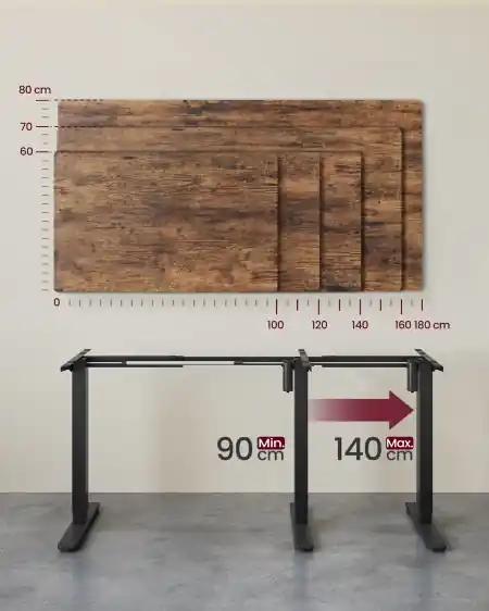 Cel mai bun preț Cadru birou reglabil Vasagle Negru 150x80x118 cm