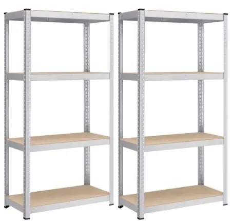 Disponibil imediat Set 2 Rafturi metalice, Songmics, Negru, 520 kg 40 x 80 x 160 cm