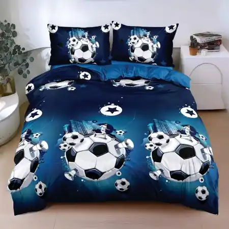 Lenjerie Blue Football (Bumbac Satinat) Popular