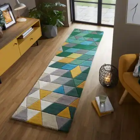 Covor traversă Prism Verde/Multicolor 60X230 cm, Flair Rugs Retur ușor