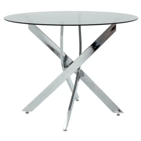 Reducere Masa Antoro din sticla cu picioare din metal cromat 80x80x75 cm