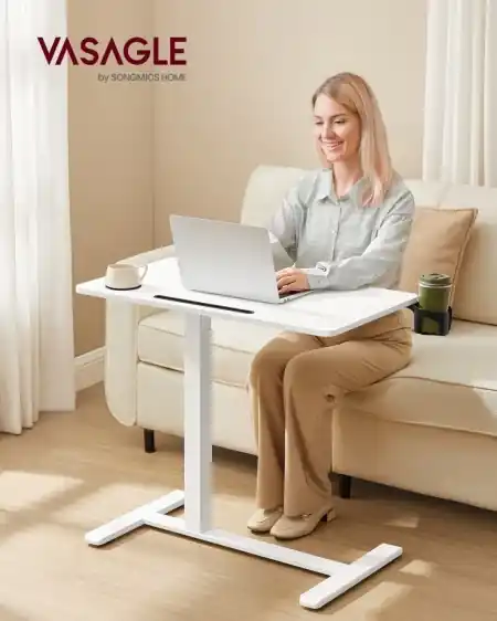Vezi acum Masuta de laptop Vasagle Alb 80x45x102 cm