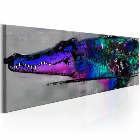 Disponibil imediat Tablou - Blue Alligator 150x50 cm