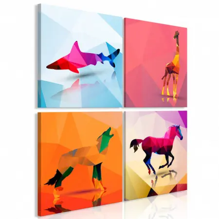 Tablou - Geometric Animals (4 Parts) 80x80 cm Preț mic