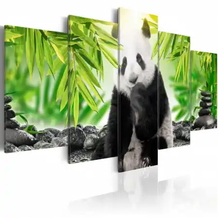 Calitate înaltă Tablou - Sweet Little Panda 100x50 cm