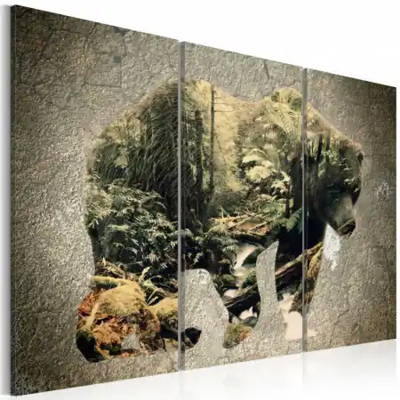 Lichidare de stoc Tablou - The Bear in the Forest 120x80 cm