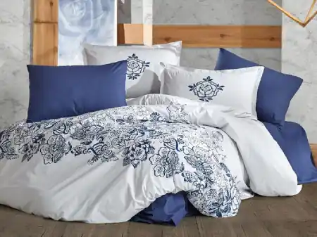 Calitate înaltă Lenjerie 1 Persoana Mandora Albastra (Bumbac 100%)