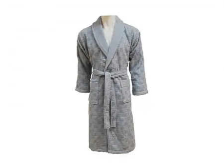 Halat de Baie Jacquard Velour, Unisex, Demore Blue Premium