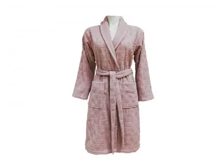 Halat de Baie Jacquard Velour, Unisex, Demore Hazelnut Ieftin