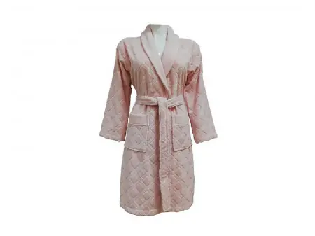 Halat de Baie Jacquard Velour, Unisex, Karo Pudra Promoție