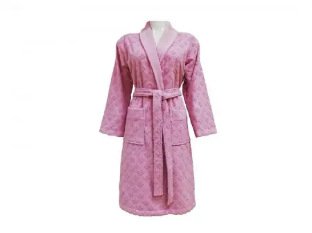 Chilipir Halat de Baie Jacquard Velour, Unisex, Clerica Roz