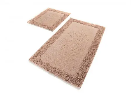 Reducere extra Set 2 Covorase de Baie Piante Pudra (Bumbac 100%)