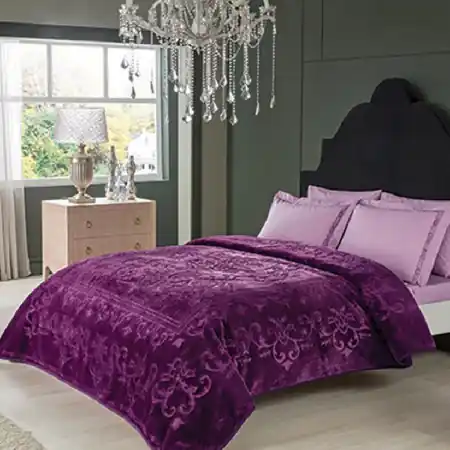 Patura Emboss Camilla Mov 220x240 cm Preț promoțional