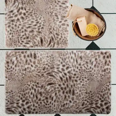 Set 2 Covorase de Baie Plush Leopard Reducere
