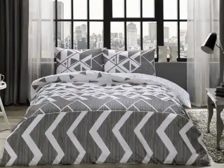 Ofertă specială Lenjerie 1 Persoana, cu elastic Otto Gri, 100x200 (Bumbac 100%)