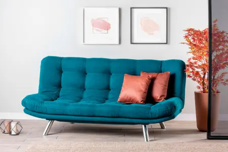 Canapea Extensibila, 3 Locuri Misa Sofabed Petrol Verde Ofertă exclusivă