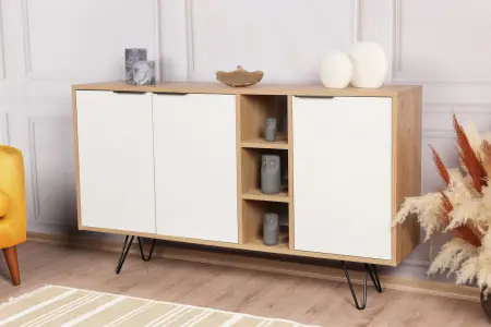 Ofertă specială Consola Clara Console - Oak, Alb