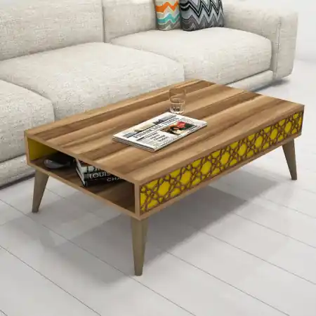 Reducere de preț Masuta de Cafea City - Walnut, Yellow