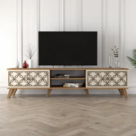 Comoda TV Class - Walnut, Crem Livrare expres