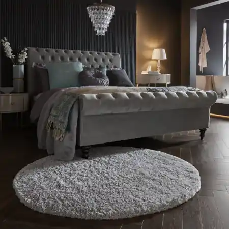 Covor Feather Soft Gri 133X133 cm, rotund, Flair Rugs Livrare rapidă