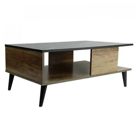 Masuta de cafea Moses culoare aspect marmura neagra - sonoma 90x54x37.5cm Doar azi