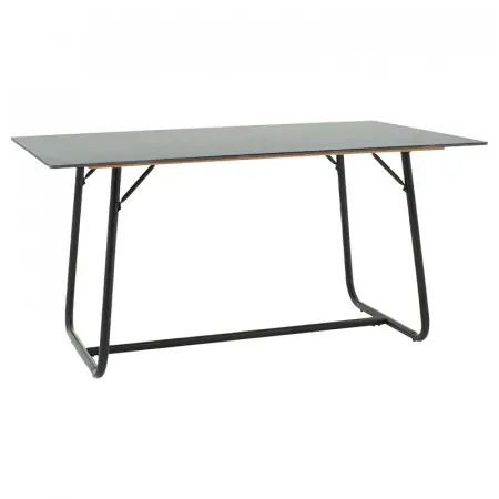 Nu rata Masa Revello imitatie de piatra aspect marmura neagra - picior metal negru 150x90x75cm