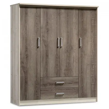Disponibil imediat Dulap Olympus cu 4 usi si sertare piele ecologica culoare castillo - toro 159x57x183