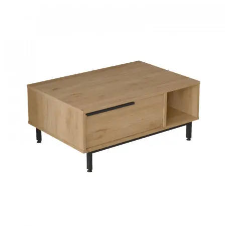 Masuta de cafea Frixton melaminata culoare lemn natural - negru 90x60x37.5cm Preț promoțional
