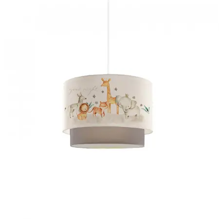 Retur ușor Lustra pentru copii PWL-1097 E27 alb - gri - portocaliu D30x70cm