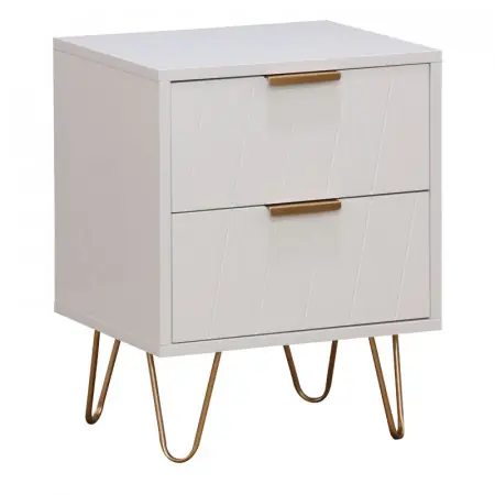 Discount Noptiera Culture cu 2 sertare culoarea alba cu picioare aurii 40x35x52cm