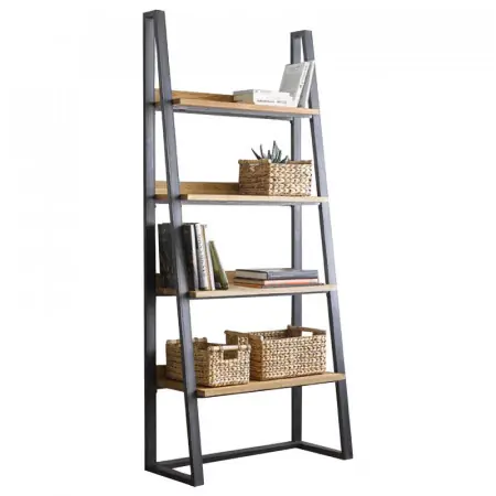 Super ofertă Biblioteca Ryder nuc - negru 75x36x185cm