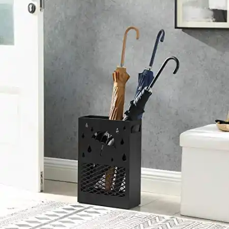 Ofertă exclusivă Suport pentru umbrele, Songmics, Negru, 28.5x12.2x41 cm