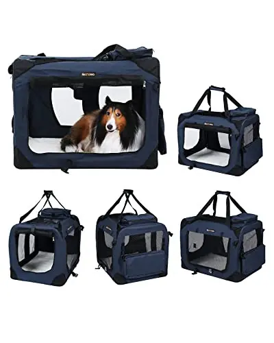 Reducere Geanta de transport animale, Feandrea, Albastru-Negru, 70.0x52.0x52.0 cm