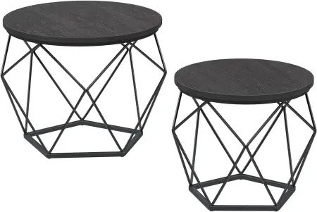 Set 2 masute de cafea Vasagle Gri inchis 60x60x45 cm Super ofertă