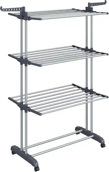 Suport uscat rufe Songmics Gri 126.6x64.2x169.2 cm Disponibil imediat
