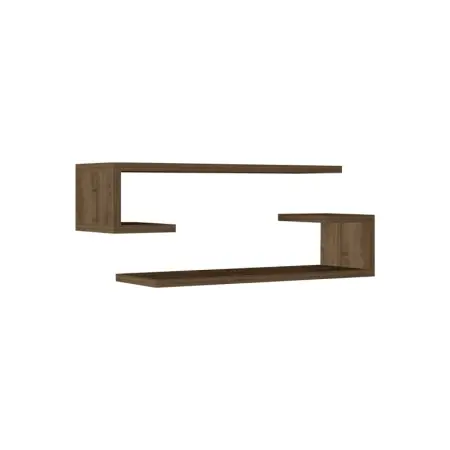 Ofertă limitată Set 2 rafturi de perete Eldo Pako World Nuc 60x19.6x15 cm