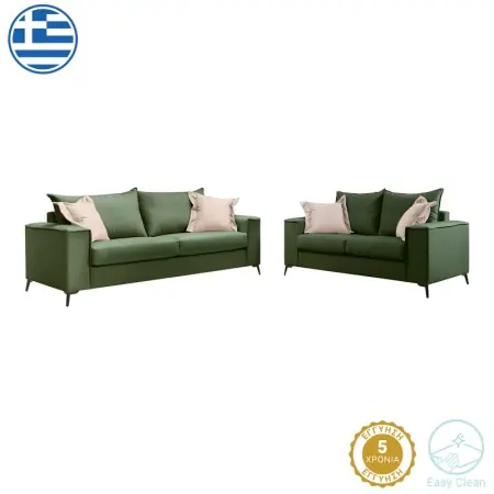 Set 2 canapele cu 2 locuri Verona x2 Pako World Verde inchis 225x93x100 cm Plată securizată