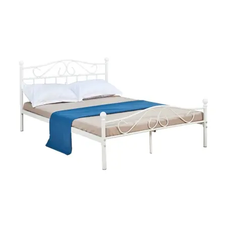 Pat dublu Yorick Pako World Alb 140x190x99 cm Reducere extra