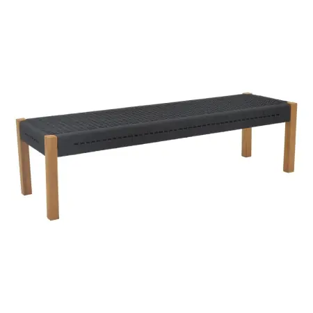 Bancuta de gradina Uma Boho Pako World Negru 150x45x40 cm Reducere