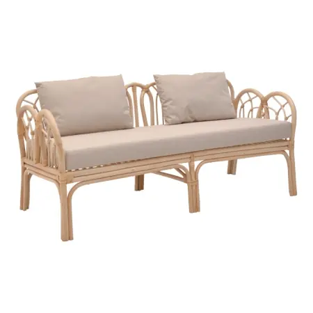 Canapea cu 2 locuri pentru gradina de gradina Ytrone Boho Pako World Natural 166x61.5x71 cm Preț redus