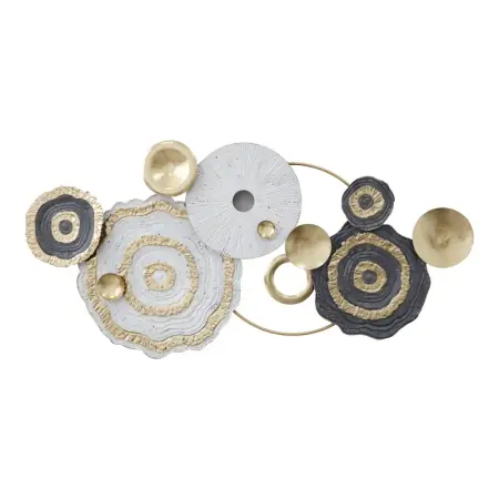 Decoratiune perete din metal Melin Pako World Auriu 127.5x63x6 cm Discount