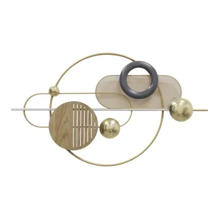 Retur gratuit Decoratiune de perete din metal Lupus Pako World Auriu 89.5x52.5x6 cm
